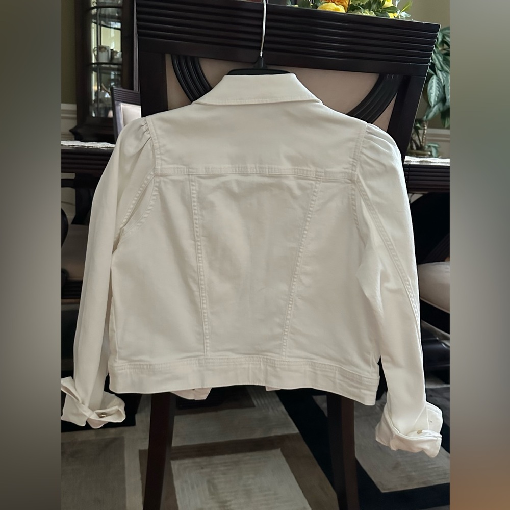 Lilly Pulitzer White Jean Jacket with Button Accents - Picture 2 of 2
